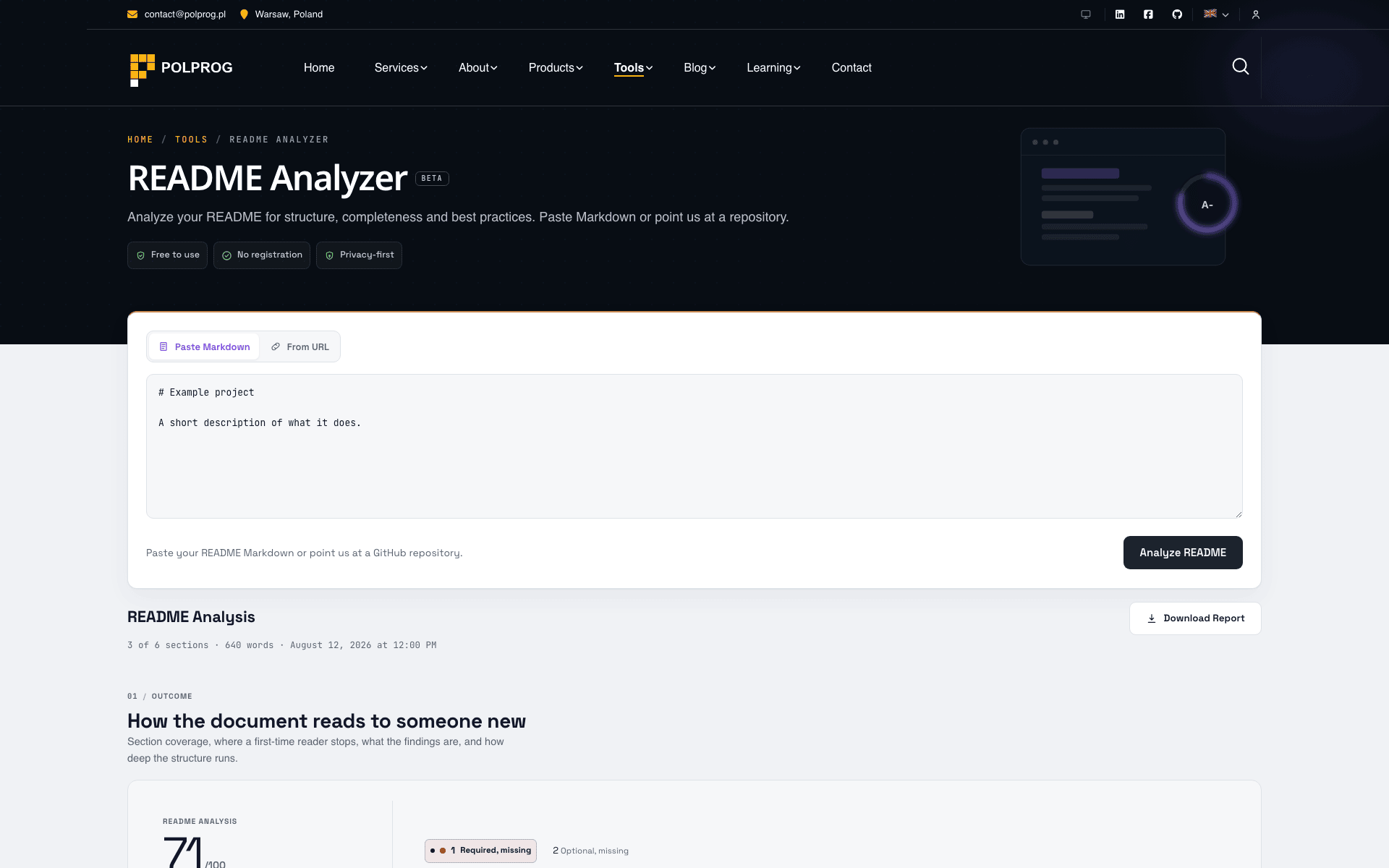 Analizator README